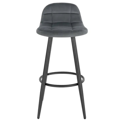 BukkitBow - Moderne Barkrukken Fluweel - Set van 2 Barkrukken - Metalen Frame - Comfortabele Stoel met Lage Rugleuning - Voetsteun - Modern Design