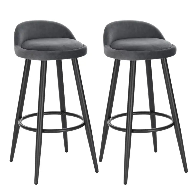 BukkitBow - Moderne Barkrukken - Set van 2 Barkrukken - Faux Leer of Fluweel - Verstelbare Voetpads - Stevig Houten Onderstel - Max Belasting 120kg