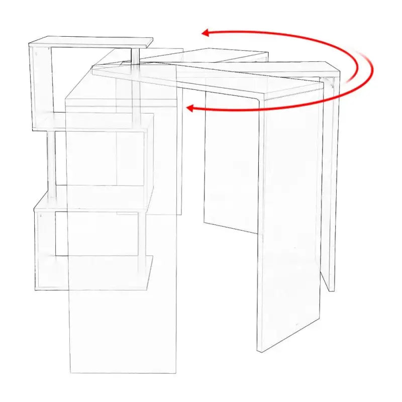BukkitBow - Moderne Bartafel - Met Vakken - Wit, Zwart of Donkerbruin - Max Capaciteit: 100kg - 97.5x38cm Bartafel BukkitBow