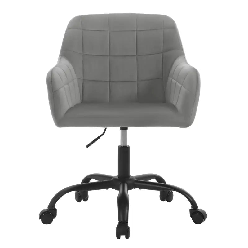 BukkitBow - Moderne Bureaustoel op Wielen - Linnen/Velvet met Metaal/Schuim - Verstelbare Hoogte en 360° Draaibaar Donker Grijs (Fluweel) Donker Grijs (Fluweel) Bureaustoel BukkitBow