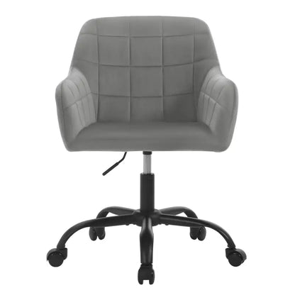 BukkitBow - Moderne Bureaustoel op Wielen - Linnen/Velvet met Metaal/Schuim - Verstelbare Hoogte en 360° Draaibaar Donker Grijs (Fluweel) Donker Grijs (Fluweel) Bureaustoel BukkitBow