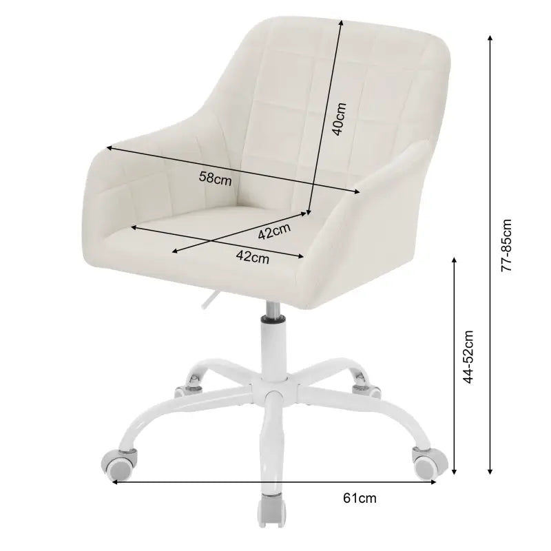 BukkitBow - Moderne Bureaustoel op Wielen - Linnen/Velvet met Metaal/Schuim - Verstelbare Hoogte en 360° Draaibaar Bureaustoel BukkitBow