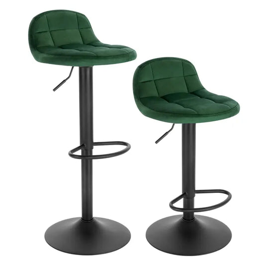 BukkitBow - Moderne Set Barkrukken - Fluweel en Metaal - Hoogte Verstelbaar- 360° Draaibaar - Hoogdichtheidsschuim Bekleding - Draagvermogen 120kg