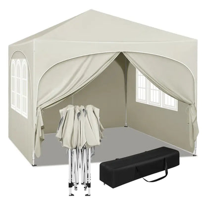 BukkitBow Partytent Met Zijwanden 300x300 Cm Opvouwbaar Waterdicht Tent Wit Wit partytent BukkitBow
