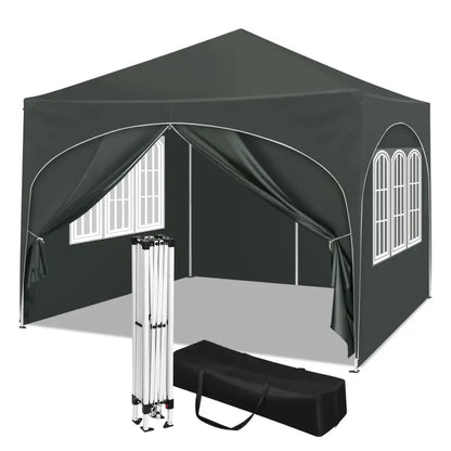 BukkitBow Partytent Met Zijwanden 300x300 Cm Opvouwbaar Waterdicht Tent Grijs Grijs partytent BukkitBow
