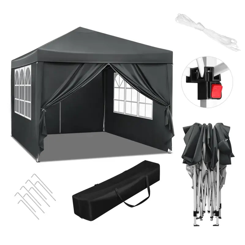 BukkitBow Opvouwbare Partytent Met Zijwanden 3x3 Meter Waterdicht Weersbestendig partytent BukkitBow