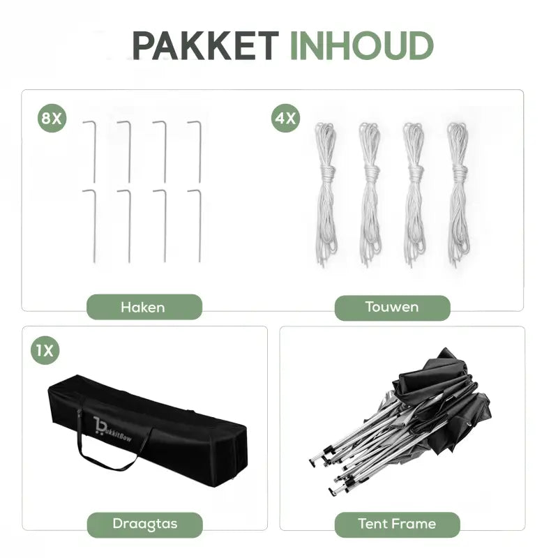 BukkitBow Opvouwbare Partytent Met Zijwanden 3x3 Meter Waterdicht Weersbestendig partytent BukkitBow