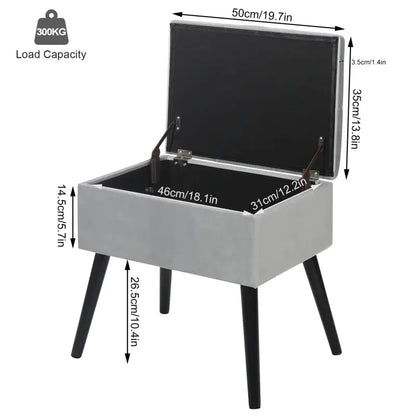 BukkitBow - Poef / Opbergkruk met Fluwelen Laag - met Opbergruimte - Comfortabel Zitten - Multifunctioneel - 50x35x45CM