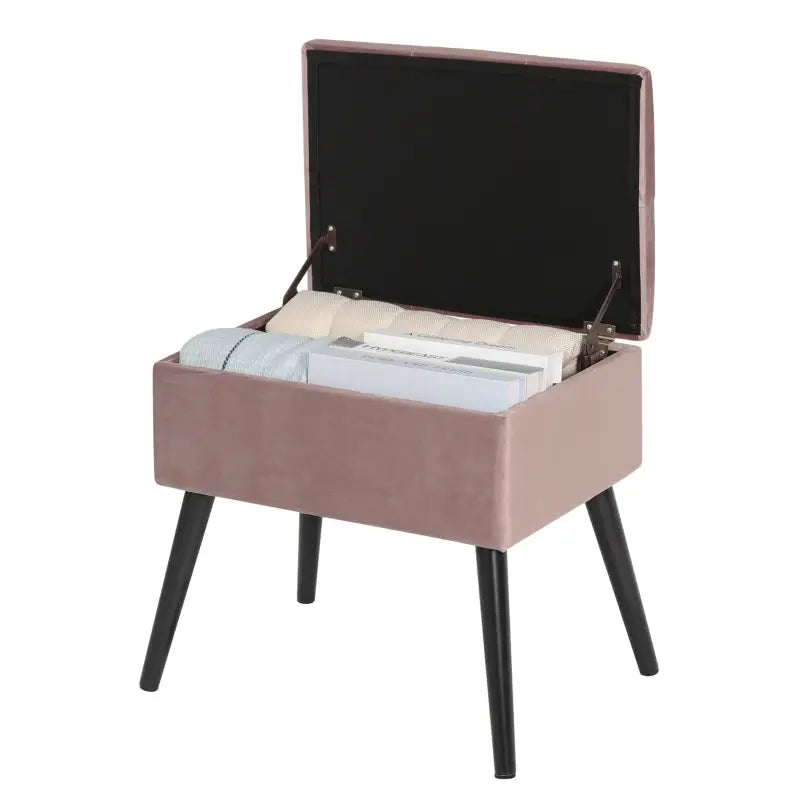 BukkitBow - Poef / Opbergkruk met Fluwelen Laag - met Opbergruimte - Comfortabel Zitten - Multifunctioneel - 50x35x45CM