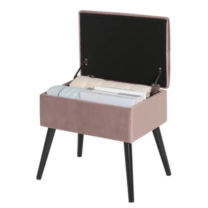 BukkitBow - Poef / Opbergkruk met Fluwelen Laag - met Opbergruimte - Comfortabel Zitten - Multifunctioneel - 50x35x45CM