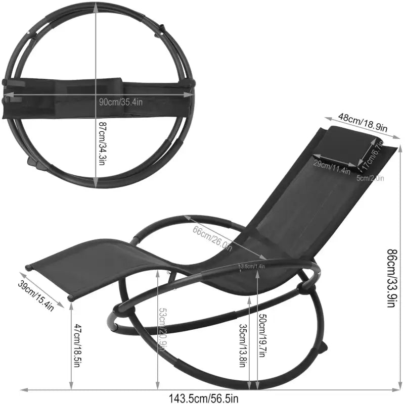 BukkitBow - Schommel Ligstoel - Textilene Stof en Metaal - Max 160 kg Belasting - Modern Design