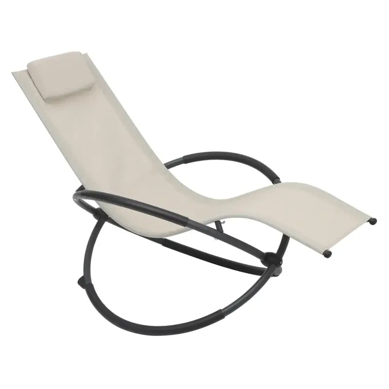BukkitBow - Schommel Ligstoel - Textilene Stof en Metaal - Max 160 kg Belasting - Modern Design Beigé Beigé Campingstoel BukkitBow