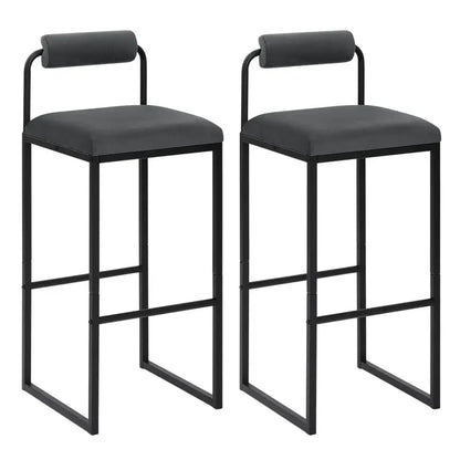 BukkitBow - Set Barkrukken Fluweel - Staal Buizen Frame - Ergonomisch met Voetensteun - 120kg Draagvermogen - Zithoogte: 75CM