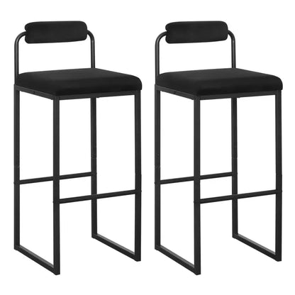 BukkitBow - Set Barkrukken Fluweel - Staal Buizen Frame - Ergonomisch met Voetensteun - 120kg Draagvermogen - Zithoogte: 75CM