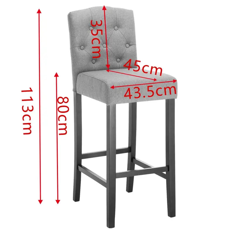 BukkitBow - Set Barkrukken - Linnen en Massief Houten Poten - Ergonomisch en Veerkrachtig - Zithoogte: 80CM