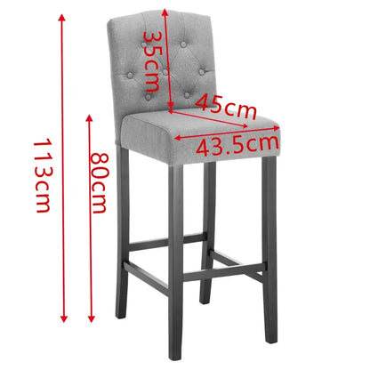 BukkitBow - Set Barkrukken - Linnen en Massief Houten Poten - Ergonomisch en Veerkrachtig - Zithoogte: 80CM
