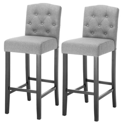 BukkitBow - Set Barkrukken - Linnen en Massief Houten Poten - Ergonomisch en Veerkrachtig - Zithoogte: 80CM