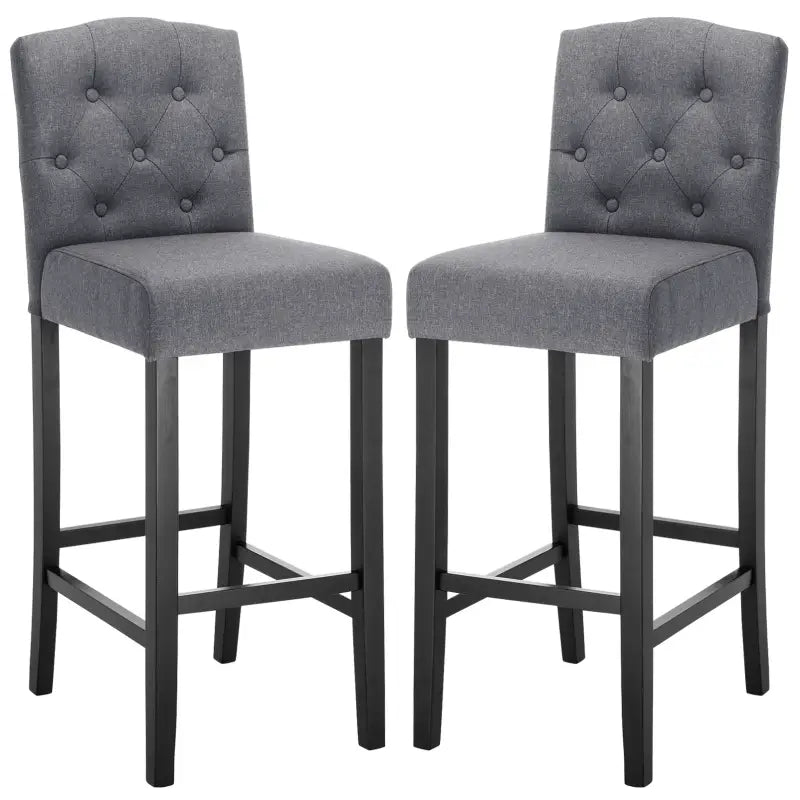 BukkitBow - Set Barkrukken - Linnen en Massief Houten Poten - Ergonomisch en Veerkrachtig - Zithoogte: 80CM