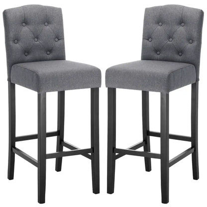 BukkitBow - Set Barkrukken - Linnen en Massief Houten Poten - Ergonomisch en Veerkrachtig - Zithoogte: 80CM