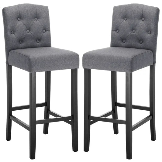 BukkitBow - Set Barkrukken - Linnen en Massief Houten Poten - Ergonomisch en Veerkrachtig - Zithoogte: 80CM