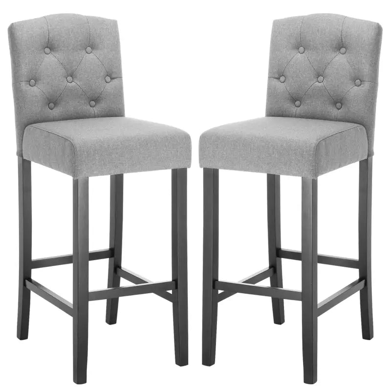 BukkitBow - Set Barkrukken - Linnen en Massief Houten Poten - Ergonomisch en Veerkrachtig - Zithoogte: 80CM