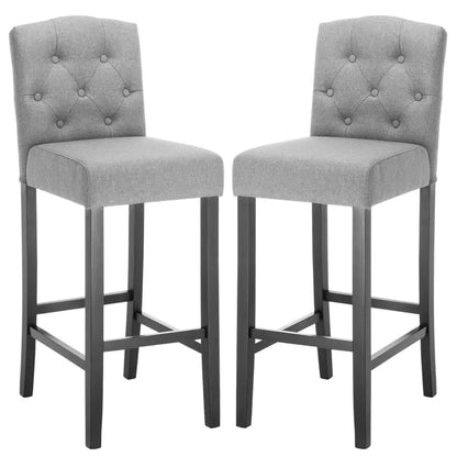 BukkitBow - Set Barkrukken - Linnen en Massief Houten Poten - Ergonomisch en Veerkrachtig - Zithoogte: 80CM