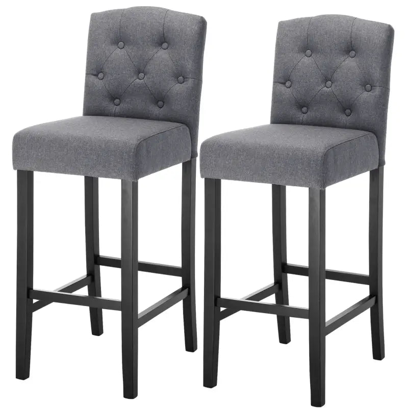 BukkitBow - Set Barkrukken - Linnen en Massief Houten Poten - Ergonomisch en Veerkrachtig - Zithoogte: 80CM