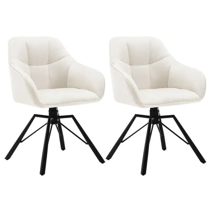 BukkitBow - Set Eetkamerstoelen / Keukenstoelen - Dik gevoerde Lederen of Fluwelen Stoel - 360 Graden Draaibaar - Zithoogte 48CM