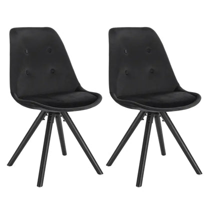 BukkitBow - Set Eetkamerstoelen - Stoffen/Fluwelen Stoelen - Stijlvol Ontwerp - Eenvoudige Montage - Ergonomisch Zitcomfort - Zithoogte: 46CM