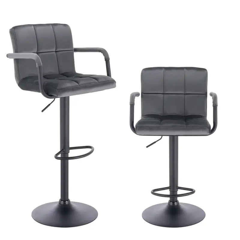 BukkitBow - Set Industriële barkrukken - Metalen Basis met Voetensteun - Ergonomisch met Armleuningen - Zithoogte: 62-84CM