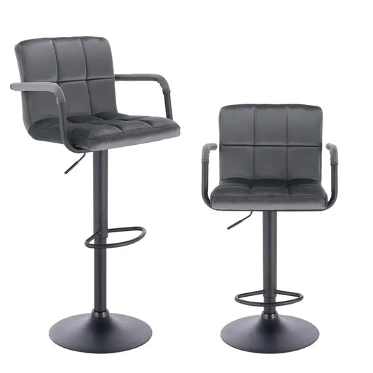 BukkitBow - Set Industriële barkrukken - Metalen Basis met Voetensteun - Ergonomisch met Armleuningen - Zithoogte: 62-84CM