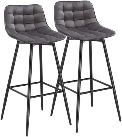 BukkitBow – Set van 2 Barkrukken – Kunstleer of Fluweel – 88 cm Hoogte – Duurzaam Metalen Frame