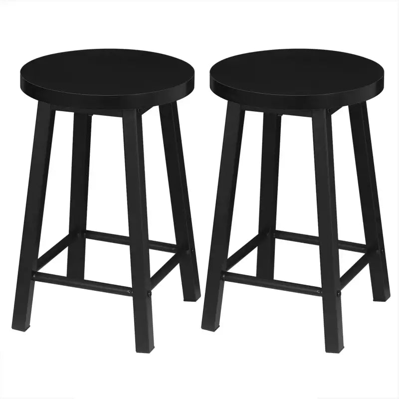 BukkitBow - Set van 2 Barkrukken - Metalen Onderstel met Composiet Houten Zitting - Duurzaam en Ruimtebesparend - Zithoogte: 45CM