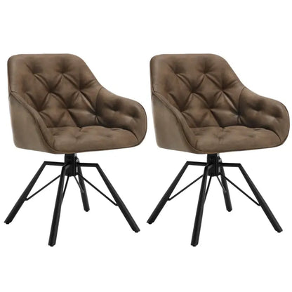 BukkitBow - Set van 2 Draaibare Eetkamerstoelen - Kunstleer/Fluweel en Metaal - Ergonomisch - 150 kg Draagvermogen
