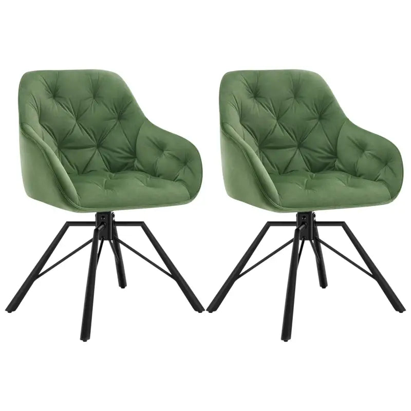 BukkitBow - Set van 2 Draaibare Eetkamerstoelen - Kunstleer/Fluweel en Metaal - Ergonomisch - 150 kg Draagvermogen