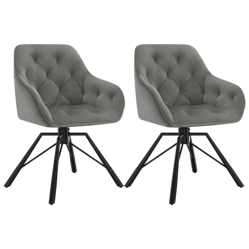 BukkitBow - Set van 2 Draaibare Eetkamerstoelen - Kunstleer/Fluweel en Metaal - Ergonomisch - 150 kg Draagvermogen