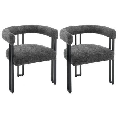 BukkitBow - Set van 2 Eetkamerstoelen - Chenille Stof - Metalen Poten - Comfortabel en Ergonomisch Design