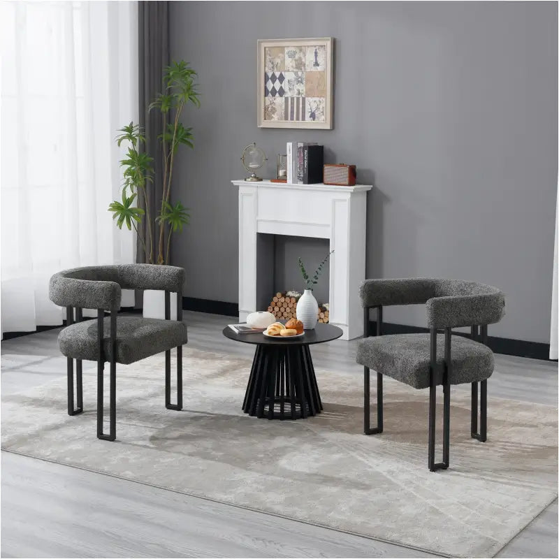 BukkitBow - Set van 2 Eetkamerstoelen - Chenille Stof - Metalen Poten - Comfortabel en Ergonomisch Design