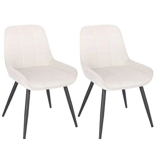 BukkitBow – Set van 2 Eetkamerstoelen – Fluweel of Kunstleer en Metalen Frame – 81.5 cm Hoogte – Modern Design