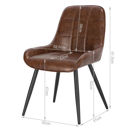 BukkitBow – Set van 2 Eetkamerstoelen – Fluweel of Kunstleer en Metalen Frame – 81.5 cm Hoogte – Modern Design