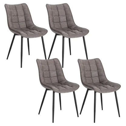 BukkitBow - Stijlvolle Eetkamerstoelen - Kunstleren/Fluwelen/Linnen/Stoffen Stoelen - met Metalen Poten - 85.5x46.5x40.5cm - 100kg Draagvermogen