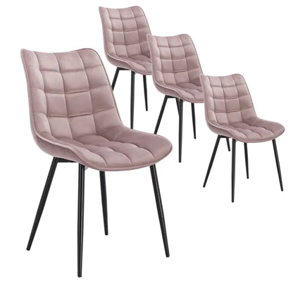 BukkitBow - Stijlvolle Eetkamerstoelen - Kunstleren/Fluwelen/Linnen/Stoffen Stoelen - met Metalen Poten - 85.5x46.5x40.5cm - 100kg Draagvermogen