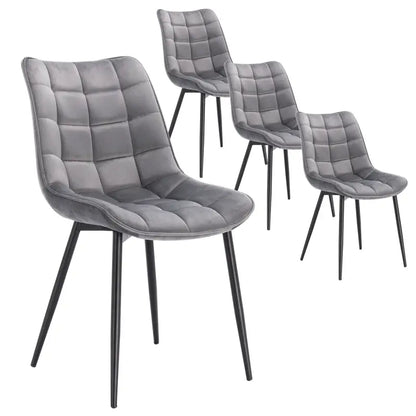 BukkitBow - Stijlvolle Eetkamerstoelen - Kunstleren/Fluwelen/Linnen/Stoffen Stoelen - met Metalen Poten - 85.5x46.5x40.5cm - 100kg Draagvermogen