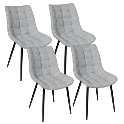 BukkitBow - Stijlvolle Eetkamerstoelen - Kunstleren/Fluwelen/Linnen/Stoffen Stoelen - met Metalen Poten - 85.5x46.5x40.5cm - 100kg Draagvermogen