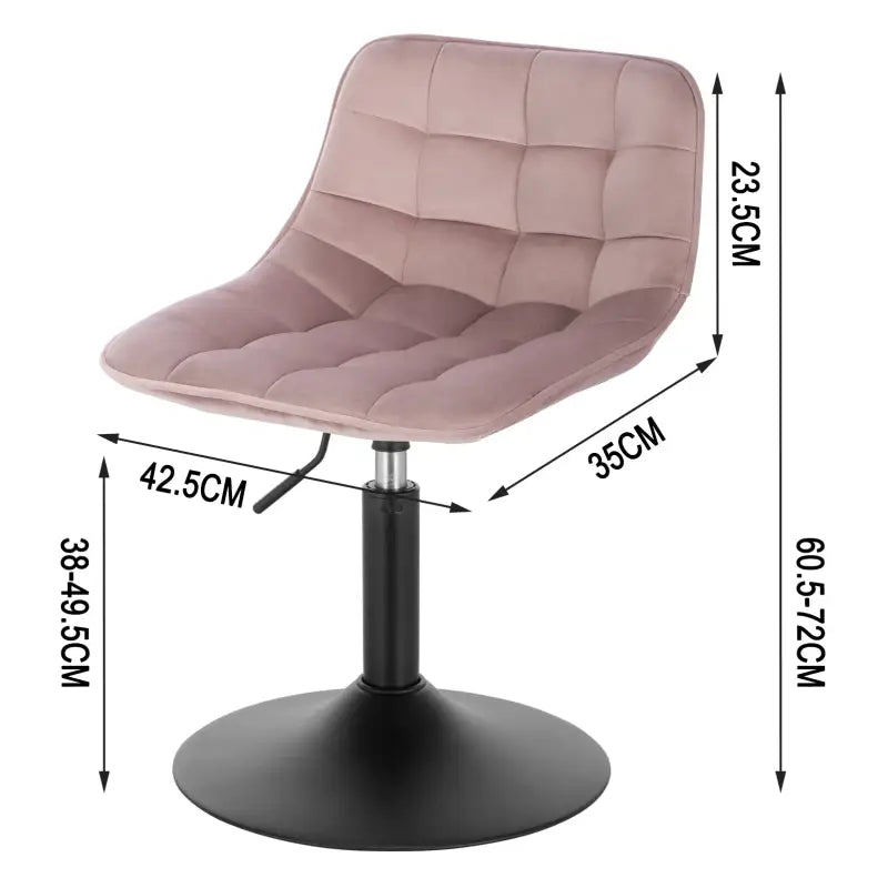 BukkitBow - Verstelbare Barkruk Fluweel - Staal Frame - Ergonomisch met Rugleuning - 120kg Draagvermogen - Zithoogte: 38-49.5CM