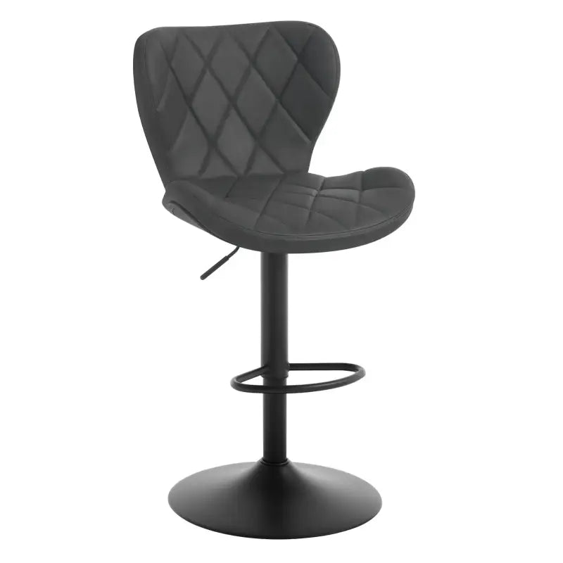 BukkitBow - Verstelbare Barkruk met Rugleuning - Vintage Imitatieleer/Velvet/Metaal - 360° Draaibaar