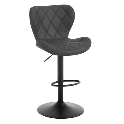 BukkitBow - Verstelbare Barkruk met Rugleuning - Vintage Imitatieleer/Velvet/Metaal - 360° Draaibaar