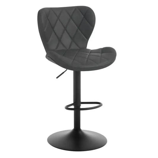 BukkitBow - Verstelbare Barkruk met Rugleuning - Vintage Imitatieleer/Velvet/Metaal - 360° Draaibaar