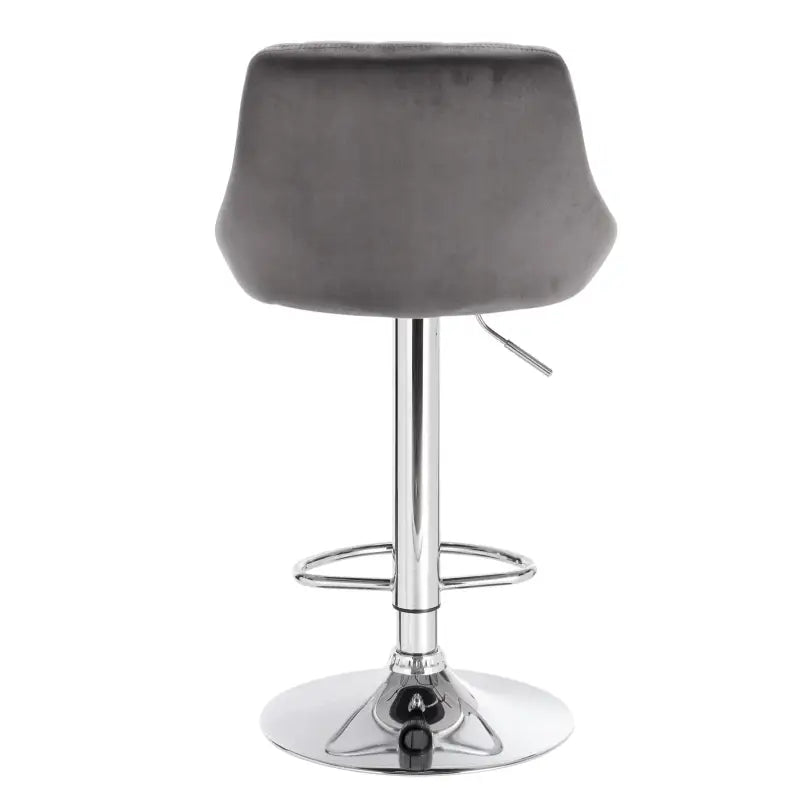 BukkitBow - Verstelbare Barkruk - Verchroomd Staal en Fluweel - Ergonomisch met Hoge Rugleuning - 60-82cm Zithoogte