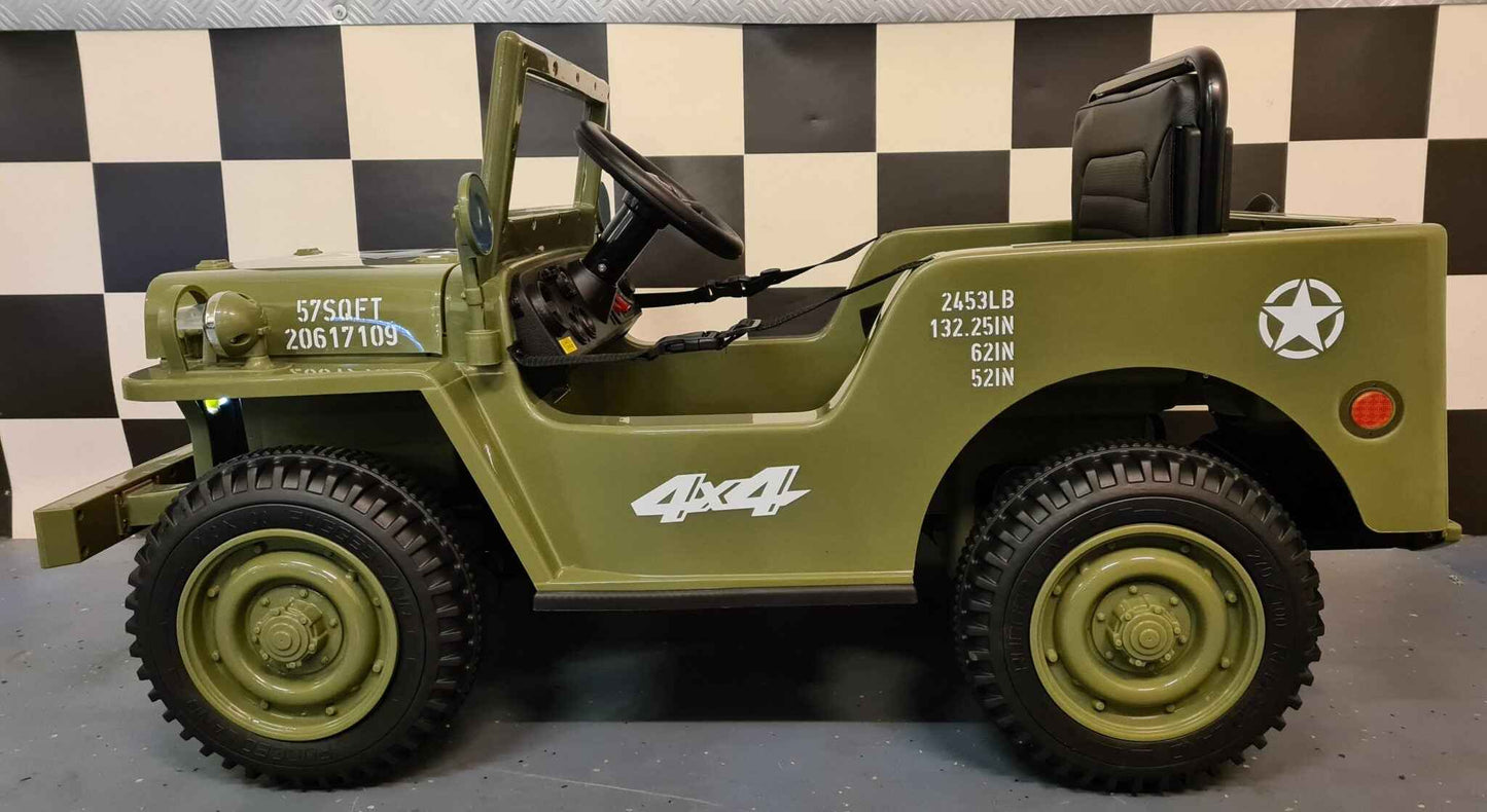 Elektrische kinderjeep Willy 12 volt met afstandsbediening voor 1 persoon